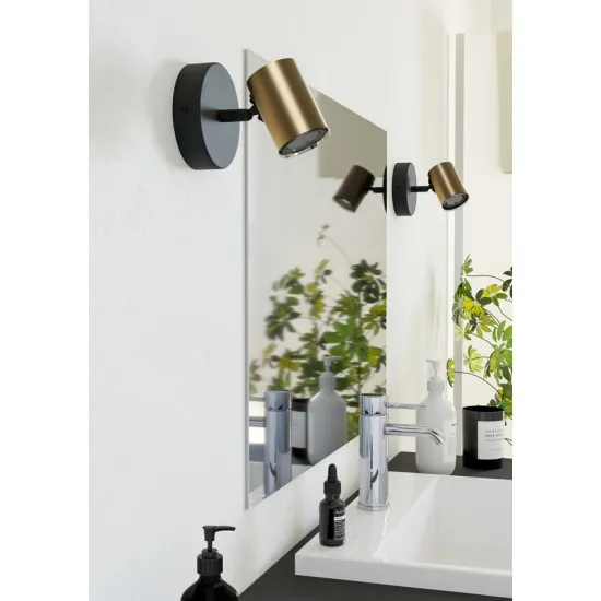 Eglo Consuma 1 fekete-bronz fürdőszobai fali spotlámpa (EG-300587) GU10 1 izzós IP44