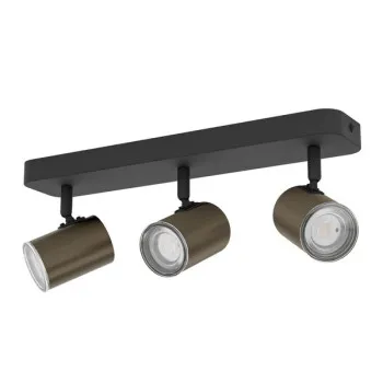 Eglo Consuma 1 fekete-bronz fürdőszobai mennyezeti spotlámpa (EG-300589) GU10 3 izzós IP44