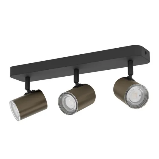 Eglo Consuma 1 fekete-bronz fürdőszobai mennyezeti spotlámpa (EG-300589) GU10 3 izzós IP44