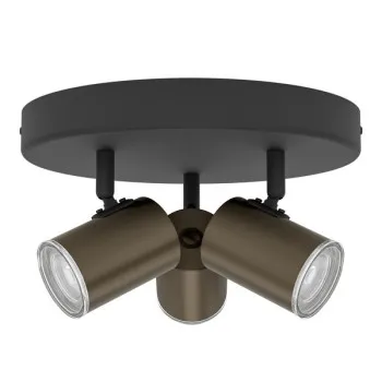 Eglo Consuma 1 fekete-bronz fürdőszobai mennyezeti spotlámpa (EG-300591) GU10 3 izzós IP44