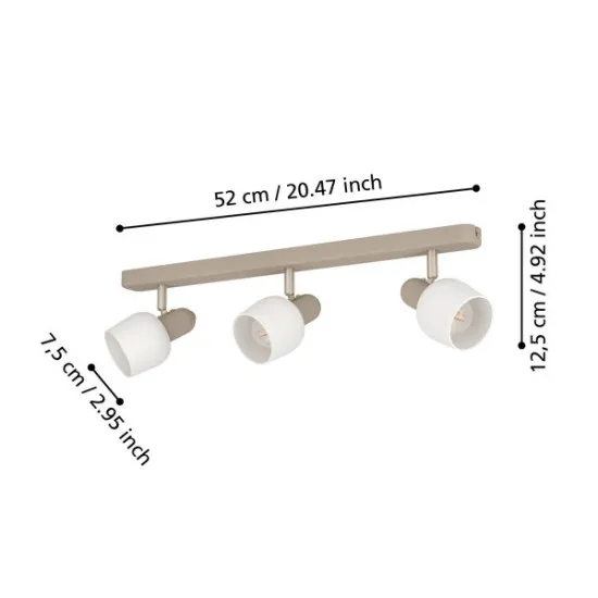 Eglo Corato homokszínű mennyezeti spotlámpa (EG-900716) E14 3 izzós IP20