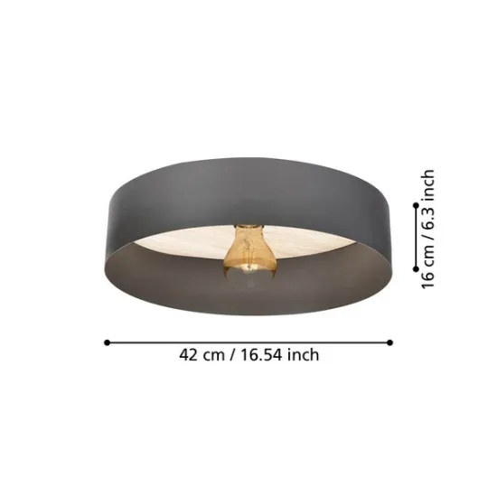 Eglo Duaia szürke mennyezeti lámpa (EG-901745) E27 1 izzós IP20