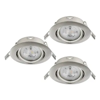 Eglo Favazzina matt nikkel mennyezetbe építhető lámpa szett (EG-901757) GU10 3 izzós IP20