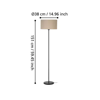 Eglo Feniglia fekete állólámpa (EG-900862) E27 1 izzós IP20