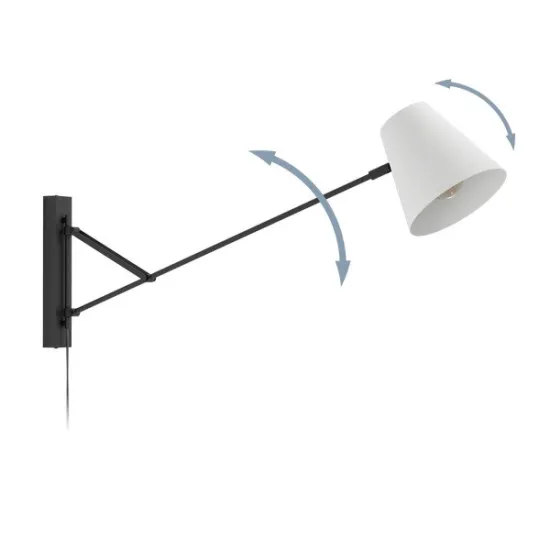 Eglo Forcadet fekete-szürke falikar (EG-900865) E27 1 izzós IP20