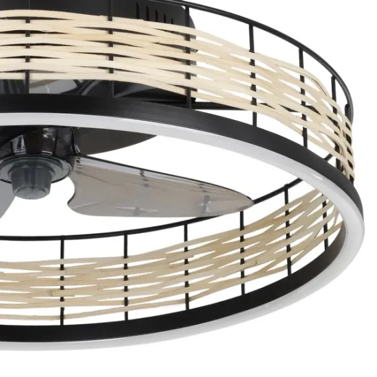 Eglo Frana matt fekete LED mennyezeti ventilátoros lámpa (EG-35148) LED 1 izzós IP20