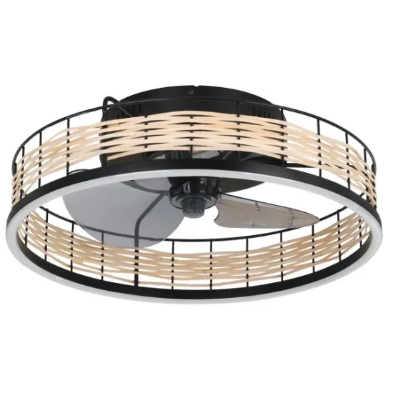 Eglo Frana matt fekete LED mennyezeti ventilátoros lámpa (EG-35148) LED 1 izzós IP20