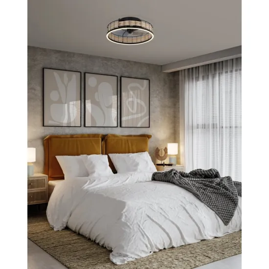 Eglo Frana matt fekete LED mennyezeti ventilátoros lámpa (EG-35148) LED 1 izzós IP20