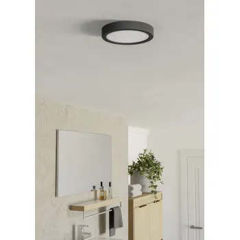 Eglo Fueva 6 fekete fürdőszobai LED mennyezeti lámpa (EG-901324) LED 1 izzós IP44