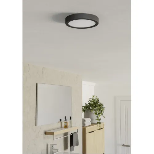 Eglo Fueva 6 fekete fürdőszobai LED mennyezeti lámpa (EG-901324) LED 1 izzós IP44