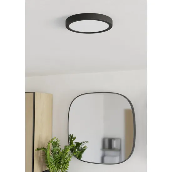 Eglo Fueva 6 fekete fürdőszobai LED mennyezeti lámpa (EG-901325) LED 1 izzós IP44