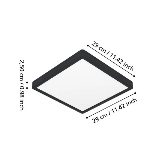Eglo Fueva 6 fekete fürdőszobai LED mennyezeti lámpa (EG-901331) LED 1 izzós IP44