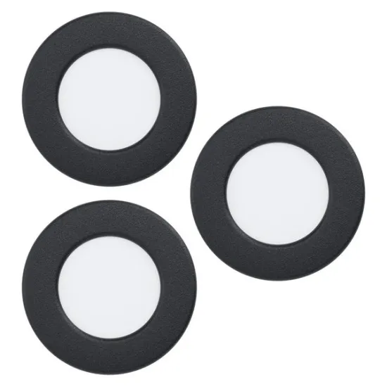 Eglo Fueva 6 fekete LED mennyezetbe építhető lámpa szett (EG-901385) LED 3 izzós IP20