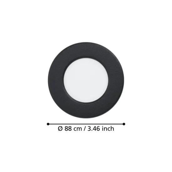 Eglo Fueva 6 fekete LED mennyezetbe építhető lámpa (EG-901386) LED 1 izzós IP20