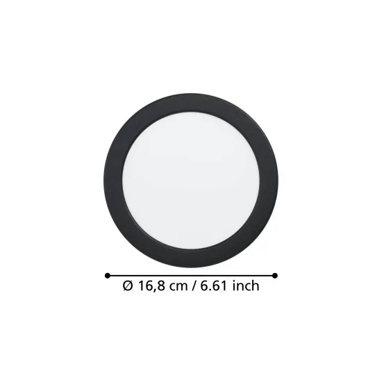 Eglo Fueva 6 fekete LED mennyezetbe építhető lámpa (EG-901388) LED 1 izzós IP20