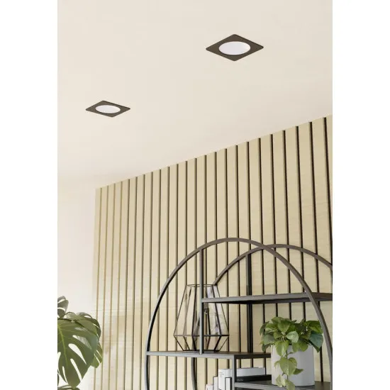 Eglo Fueva 6 fekete LED mennyezetbe építhető lámpa (EG-901391) LED 1 izzós IP20