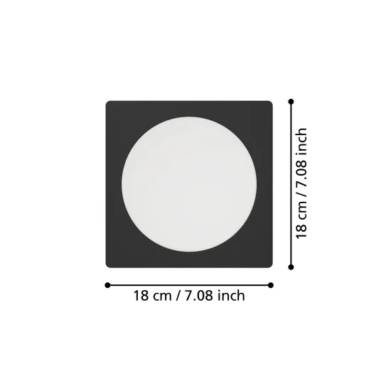 Eglo Fueva 6 fekete LED mennyezetbe építhető lámpa (EG-901392) LED 1 izzós IP20