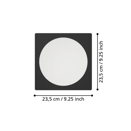 Eglo Fueva 6 fekete LED mennyezetbe építhető lámpa (EG-901393) LED 1 izzós IP20