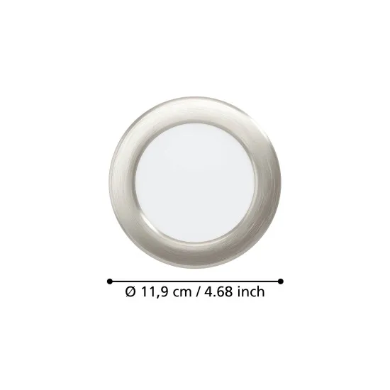 Eglo Fueva 6 matt nikkel LED mennyezetbe építhető lámpa (EG-901405) LED 1 izzós IP20