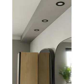 Eglo Fueva 6 fekete LED mennyezetbe építhető lámpa (EG-901412) LED 1 izzós IP44