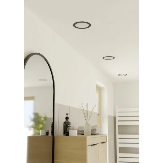 Eglo Fueva 6 fekete LED mennyezetbe építhető lámpa (EG-901414) LED 1 izzós IP44