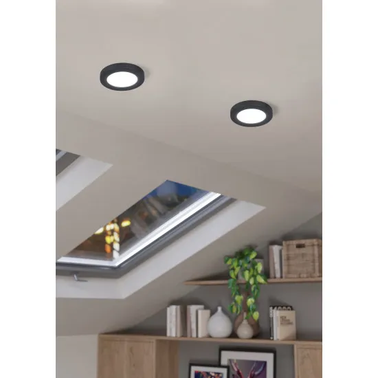 Eglo Fueva Flex fekete LED mennyezetbe építhető lámpa (EG-900931) LED 1 izzós IP20