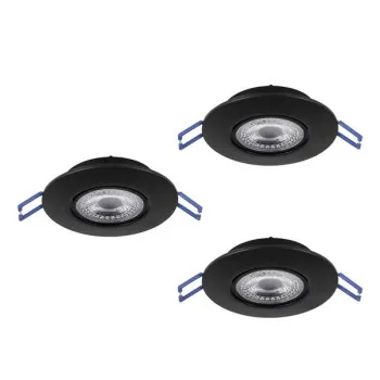 Eglo Gedrez fekete LED mennyezetbe építhető lámpa szett (EG-300188) LED 3 izzós IP20