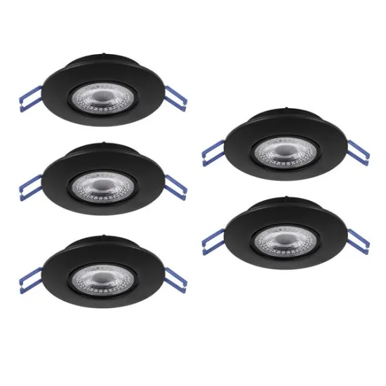 Eglo Gedrez fekete LED mennyezetbe építhető lámpa szett (EG-300189) LED 5 izzós IP20