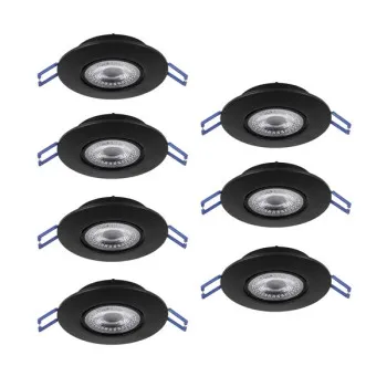 Eglo Gedrez fekete LED mennyezetbe építhető lámpa szett (EG-300191) LED 7 izzós IP20