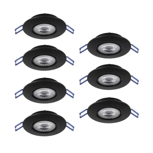 Eglo Gedrez fekete LED mennyezetbe építhető lámpa szett (EG-300191) LED 7 izzós IP20