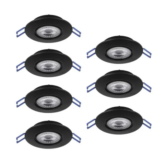 Eglo Gedrez fekete LED mennyezetbe építhető lámpa szett (EG-300191) LED 7 izzós IP20