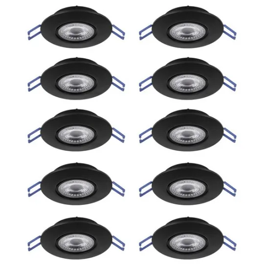 Eglo Gedrez fekete LED mennyezetbe építhető lámpa szett (EG-300192) LED 10 izzós IP20