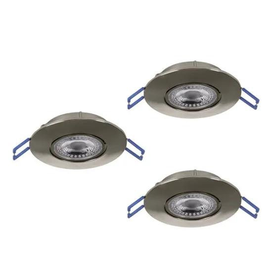 Eglo Gedrez matt nikkel LED mennyezetbe építhető lámpa szett (EG-300193) LED 3 izzós IP20