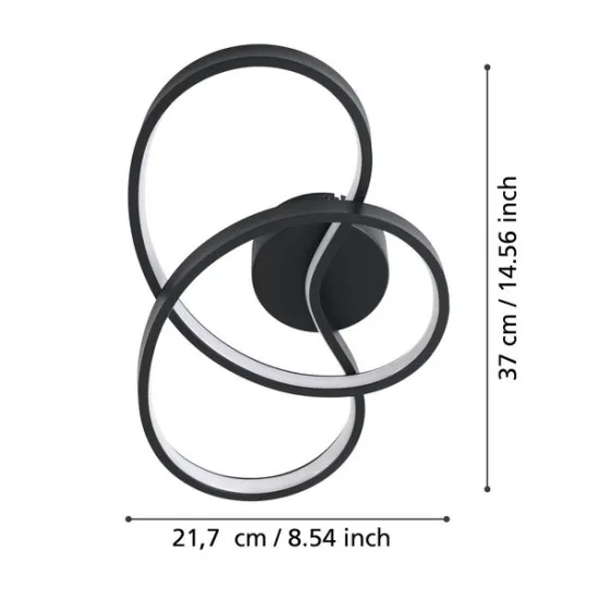 Eglo Gianella fekete LED fali lámpa (EG-900949) LED 1 izzós IP20