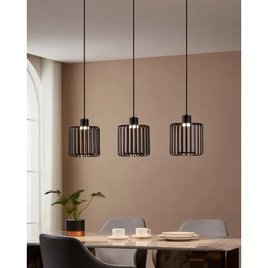 Eglo Ginestrone-Z fekete LED függesztett lámpa (EG-900724) LED 3 izzós IP20