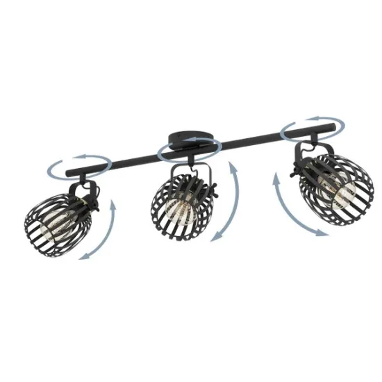 Eglo Girona fekete mennyezeti spotlámpa (EG-900663) E27 3 izzós IP20