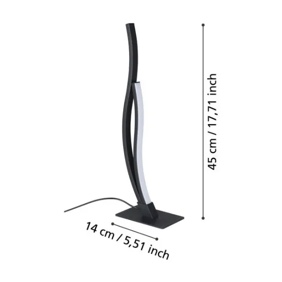 Eglo Grisolia fekete LED asztali lámpa (EG-901208) LED 1 izzós IP20