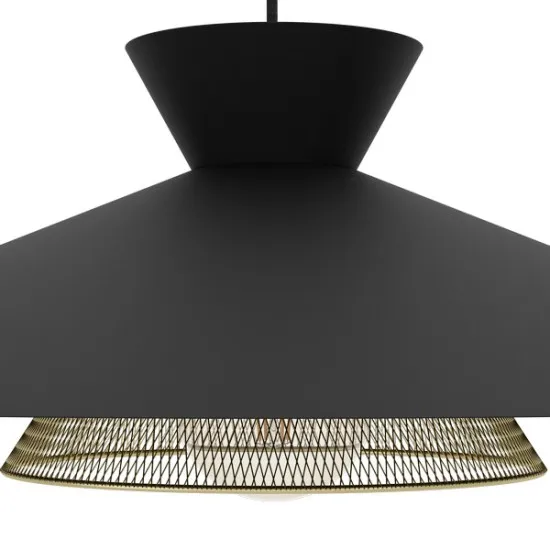 Eglo Grizedale fekete-sárgaréz függesztett lámpa (EG-43885) E27 1 izzós IP20