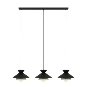 Eglo Grizedale fekete-sárgaréz függesztett lámpa (EG-43886) E27 3 izzós IP20