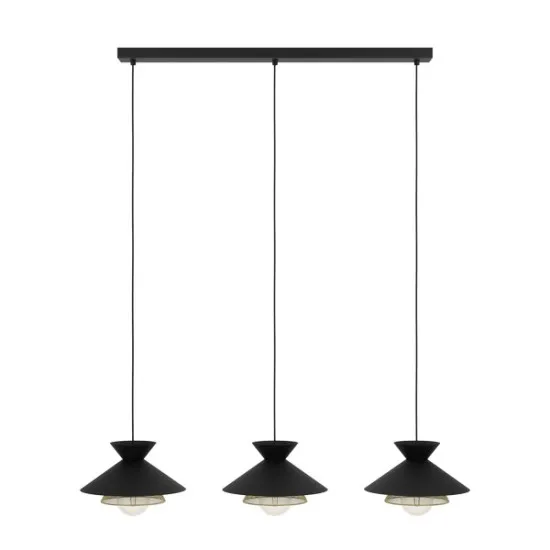 Eglo Grizedale fekete-sárgaréz függesztett lámpa (EG-43886) E27 3 izzós IP20