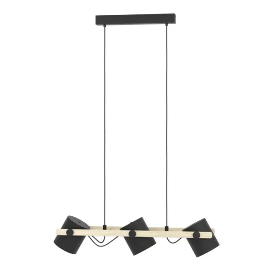 Eglo Hornwood natúr-fekete függesztett lámpa (EG-43517) E27 3 izzós IP20