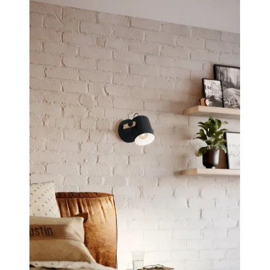 Eglo Hornwood natúr-fekete falikar (EG-43518) E27 1 izzós IP20