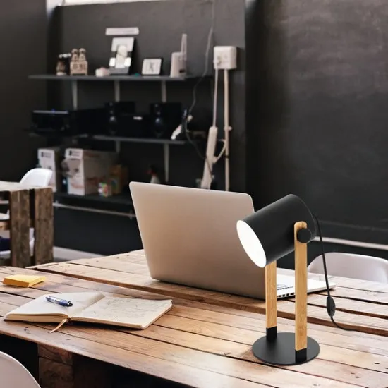 Eglo Hornwood natúr-fekete asztali lámpa (EG-43519) E27 1 izzós IP20