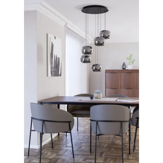 Eglo Hortunas fekete LED függesztett lámpa (EG-390434) LED 5 izzós IP20