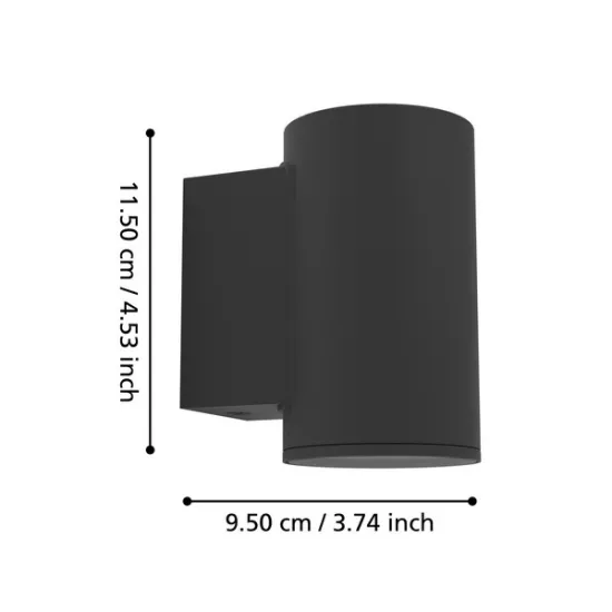 Eglo Izzalini fekete kültéri falikar (EG-900995) GU10 1 izzós IP44