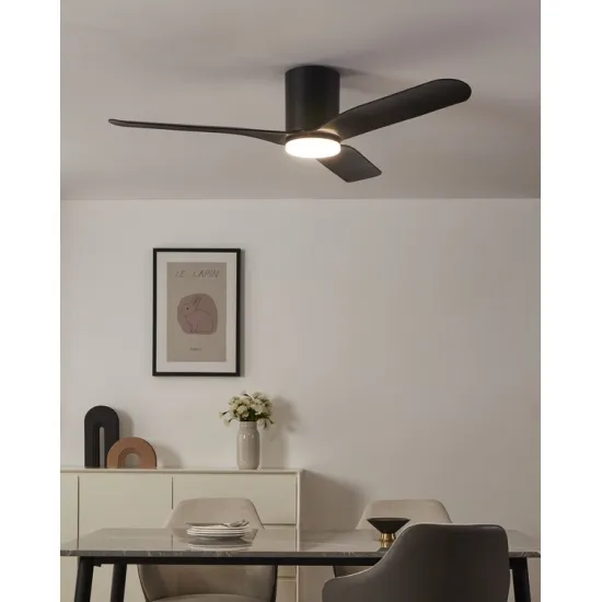 Eglo Kawana matt fekete LED mennyezeti ventilátoros lámpa (EG-35176) LED 1 izzós IP20