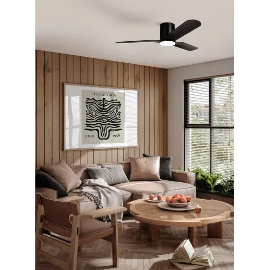 Eglo Kawana matt fekete LED mennyezeti ventilátoros lámpa (EG-35176) LED 1 izzós IP20