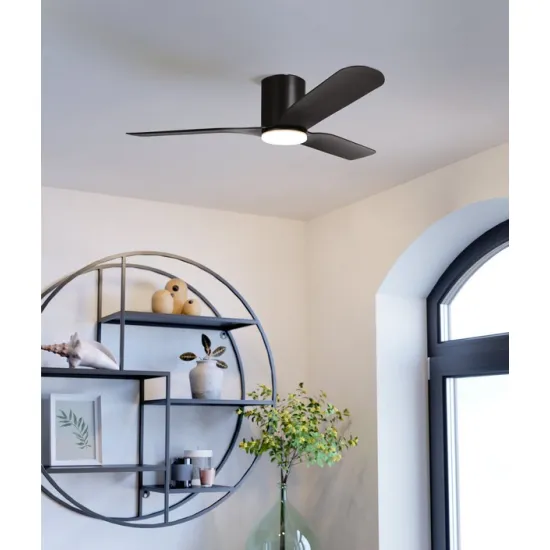 Eglo Kawana matt fekete LED mennyezeti ventilátoros lámpa (EG-35176) LED 1 izzós IP20