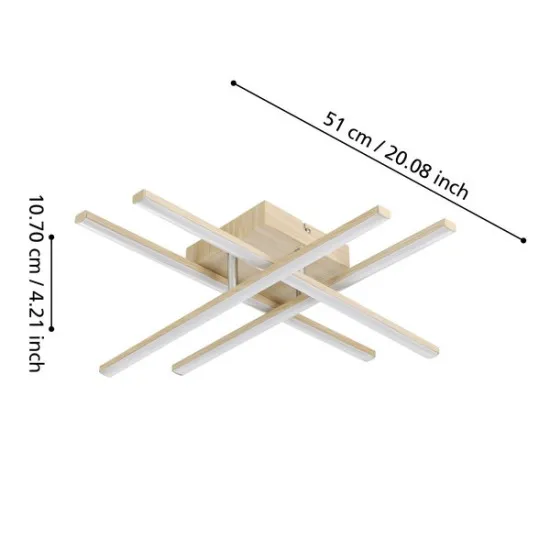 Eglo Lasana 4 natúr LED fali/mennyezeti lámpa (EG-901104) LED 1 izzós IP20