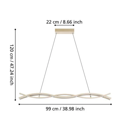 Eglo Lasana 4 natúr LED függesztett lámpa (EG-901106) LED 1 izzós IP20